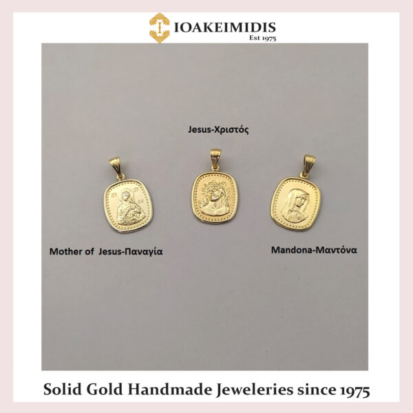 Mother of Jesus-Jesus-Mandona gold pendants