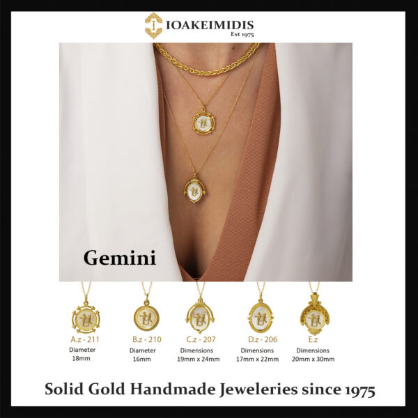 Gemini sign Gold pendant