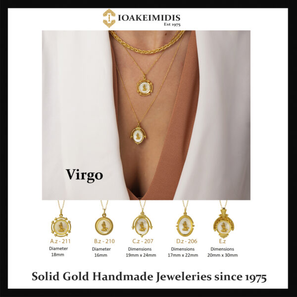 Virgo sign Gold pendant