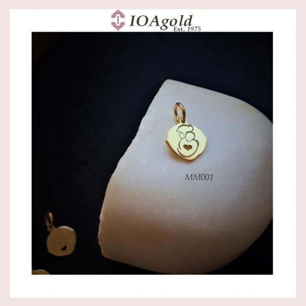 Mother and Baby gold 14k pendant