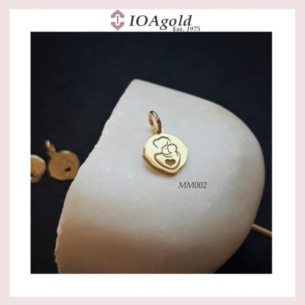 Mother and Baby gold 14k pendant