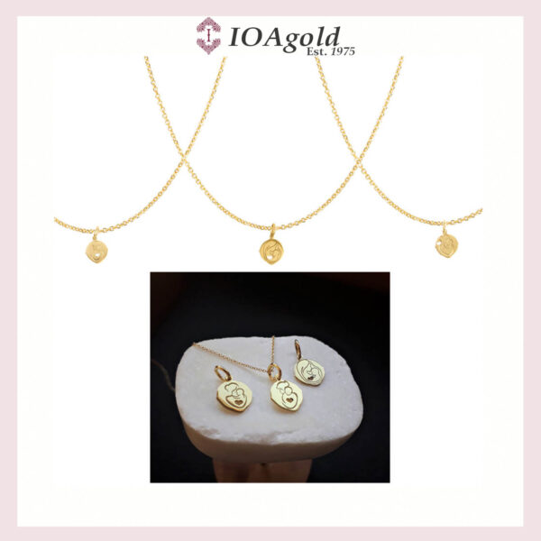 Mother and Baby gold 14k pendant