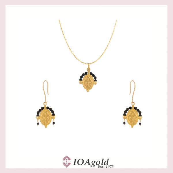 Christian Byzantium pendant/earrings ”Constantinato” – gold 14k -sku170