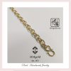 Oval light link bracelet plain gold IOA c Oval light link bracelet plain gold IOA c