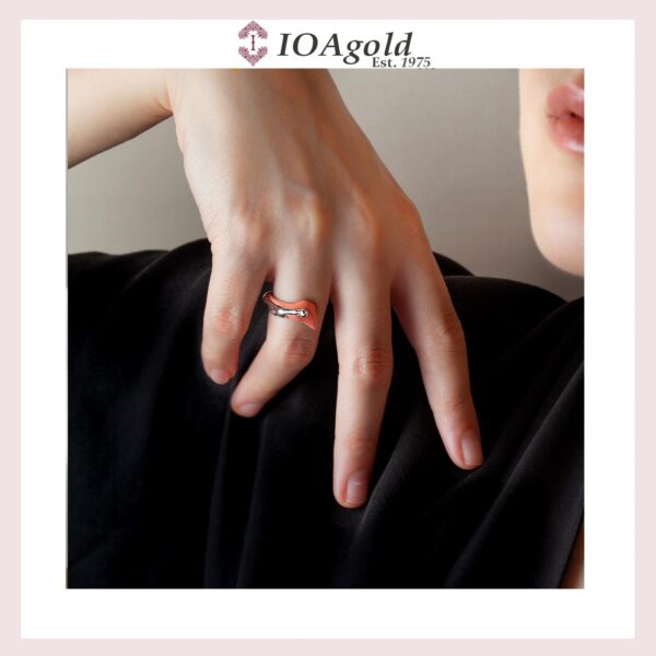 Silver ring Angel with Enamel