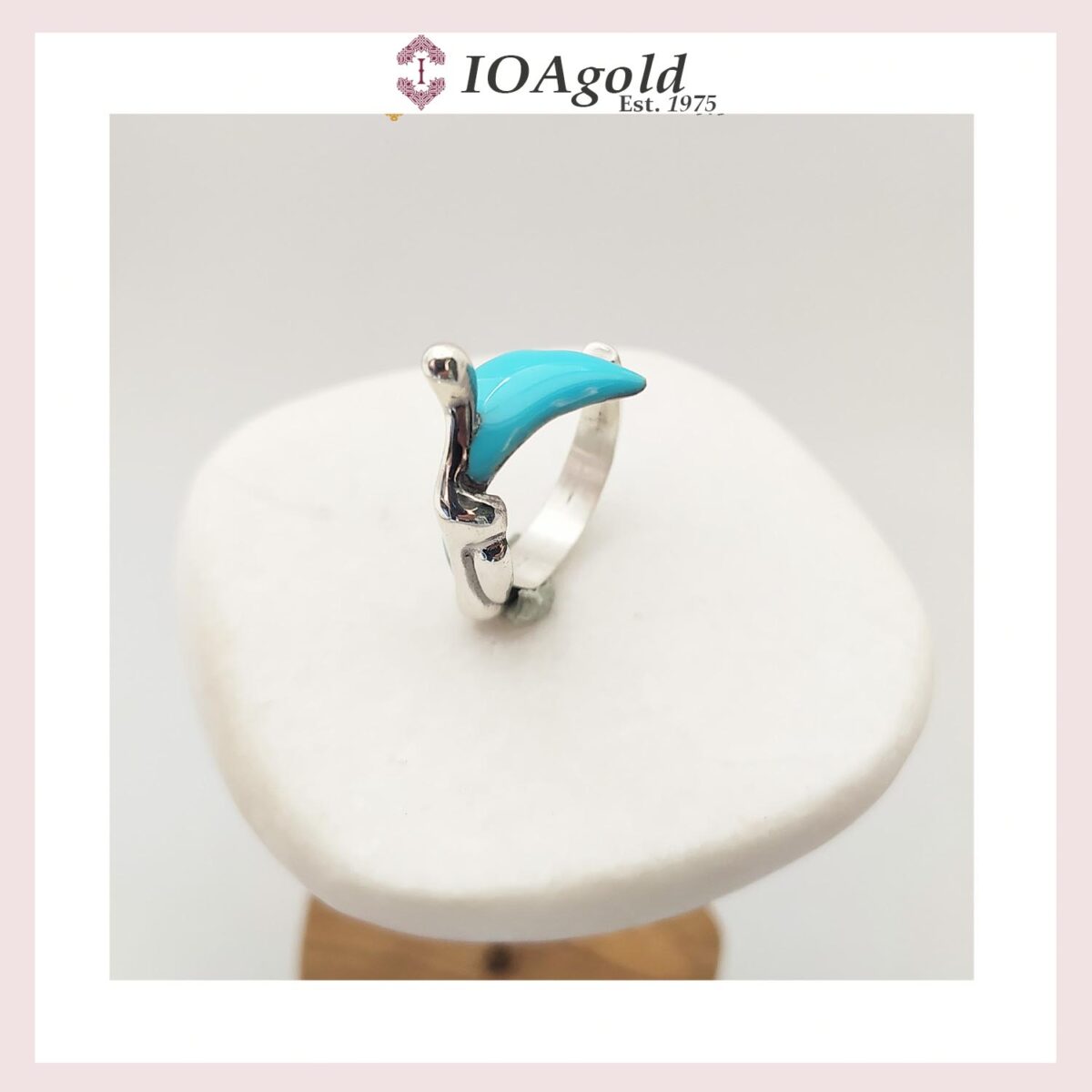 ring angel enamel light blue ring angel enamel light blue