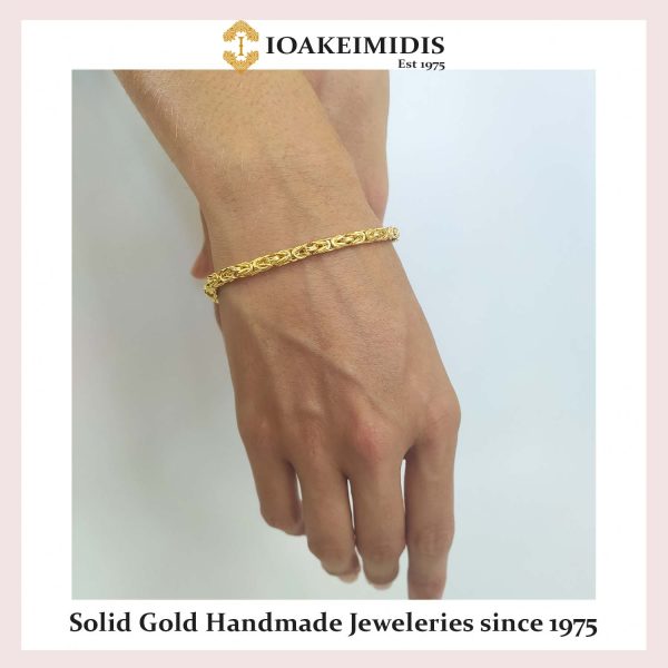 Byzantine bracelet made by 14k solid gold -No 166