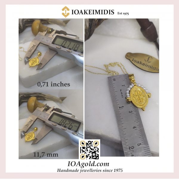 Byzantium Era Gold Pendant with Pearls – No170