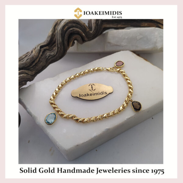 Solid Gold chain Sequin Bracelet,Mirror Bracelet ,tennis bracelet – No132