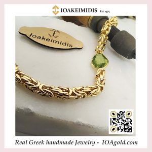 Handmade jewelry 14k solid gold Byzantine bracelet Ioagold