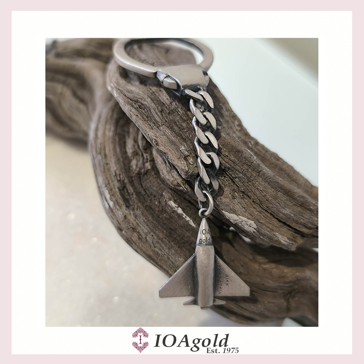 F16 -archangellos key holder silver matte oxidized back side