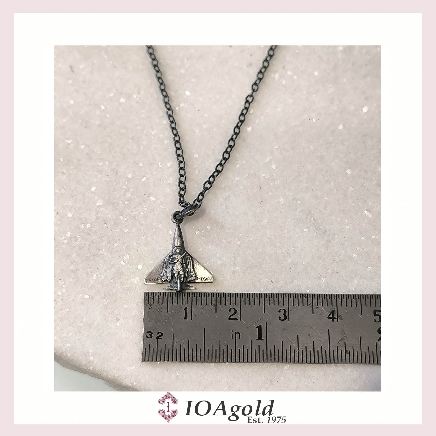 F16 -archangellos silver pendant -matte oxidized