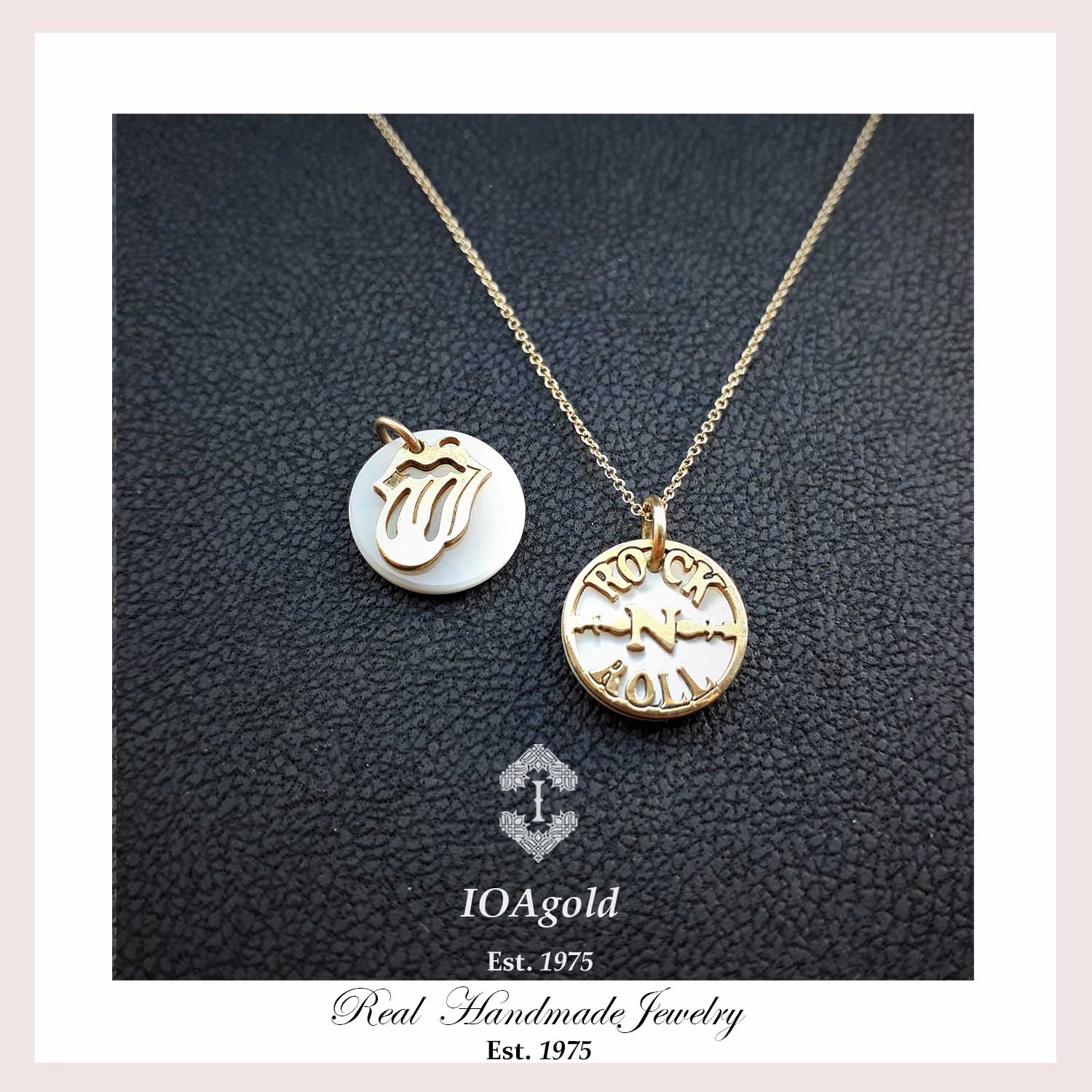 Rock n roll gold pendants