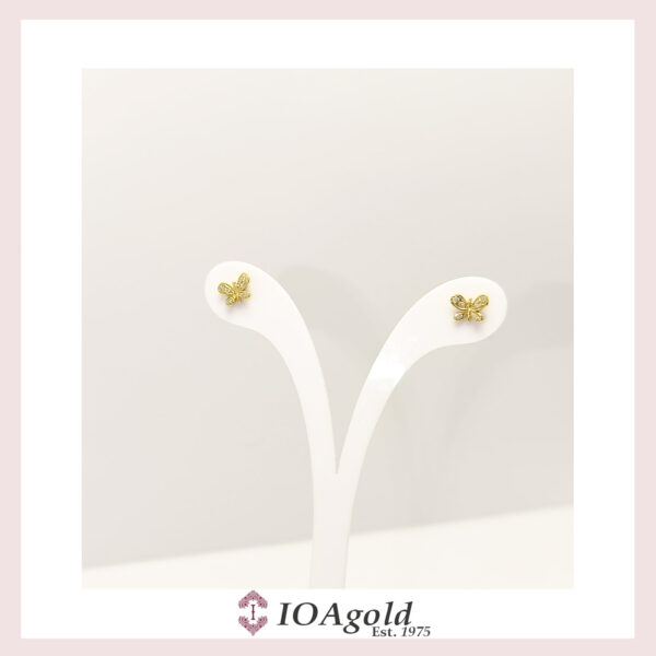 Yellow gold 14k earrings – Butterfly