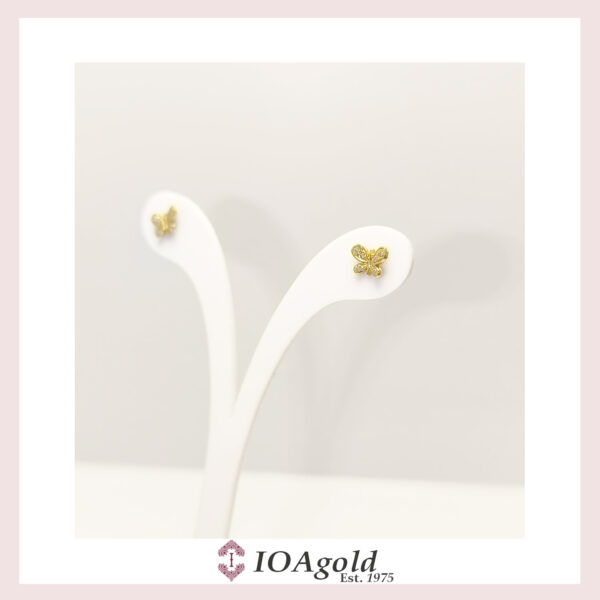 Yellow gold 14k earrings – Butterfly