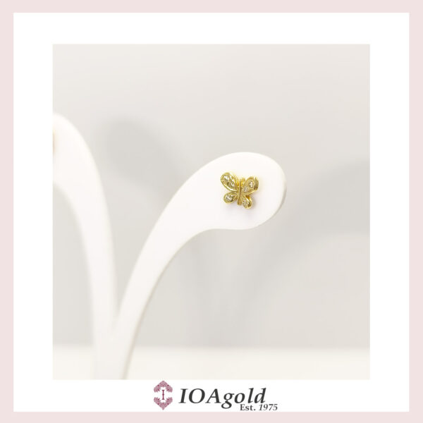 Yellow gold 14k earrings – Butterfly