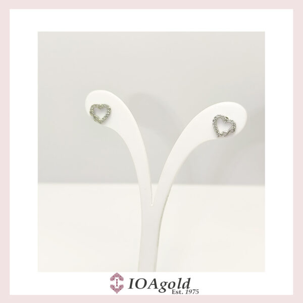 White gold 14k earrings-Heart & Infinity