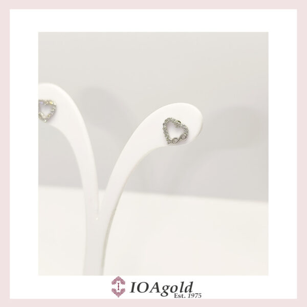 White gold 14k earrings-Heart & Infinity