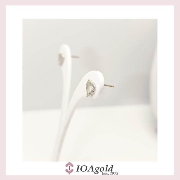 White gold 14k earrings-Heart & Infinity