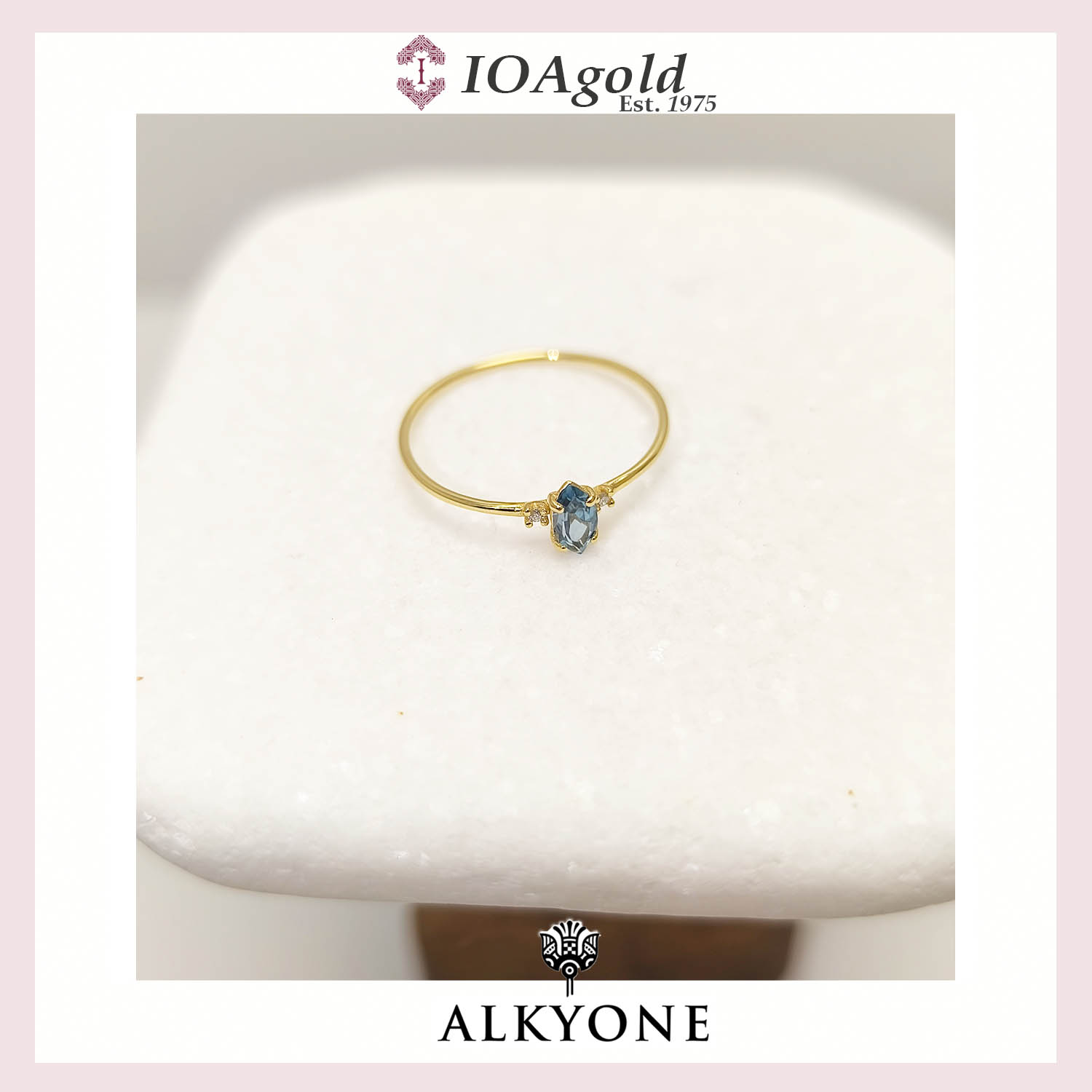 Aim-naveta-Blue topaz- 2 diamonds d
