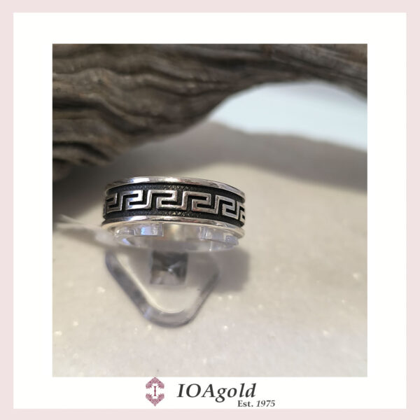 Ancient Greek Meandros silver ring