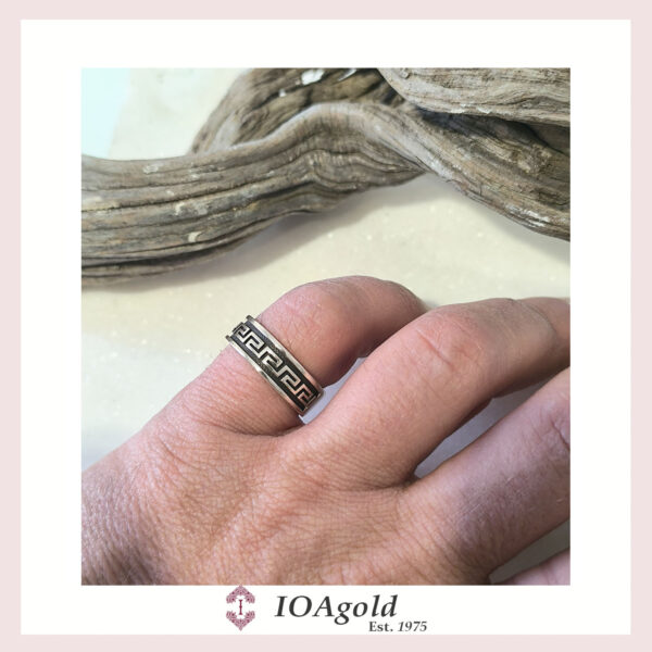 Ancient Greek Meandros silver ring