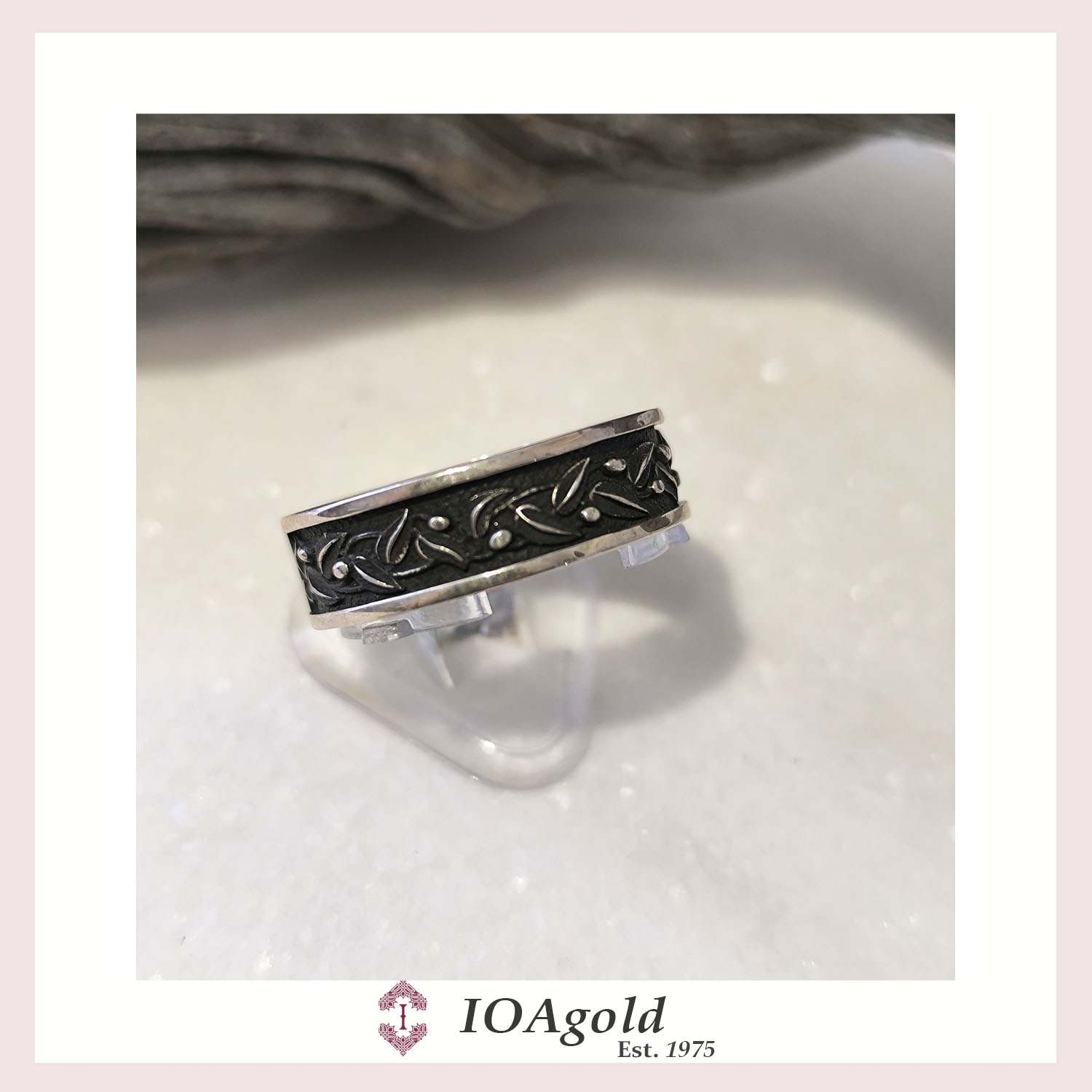 Alkyone-Olive branch silver ring a