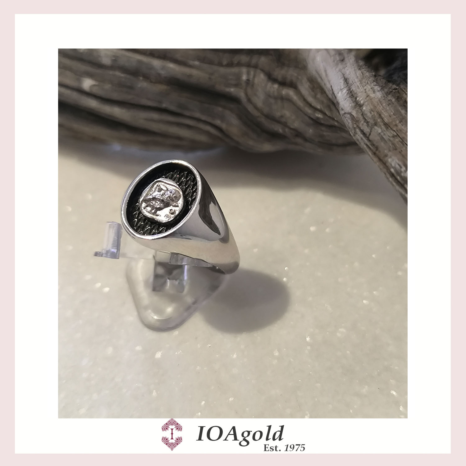 Alkyone -men silver ring OWL of Athina godess c Alkyone -men silver ring OWL of Athina godess c