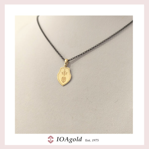 Black ops skull gold pendant 14k