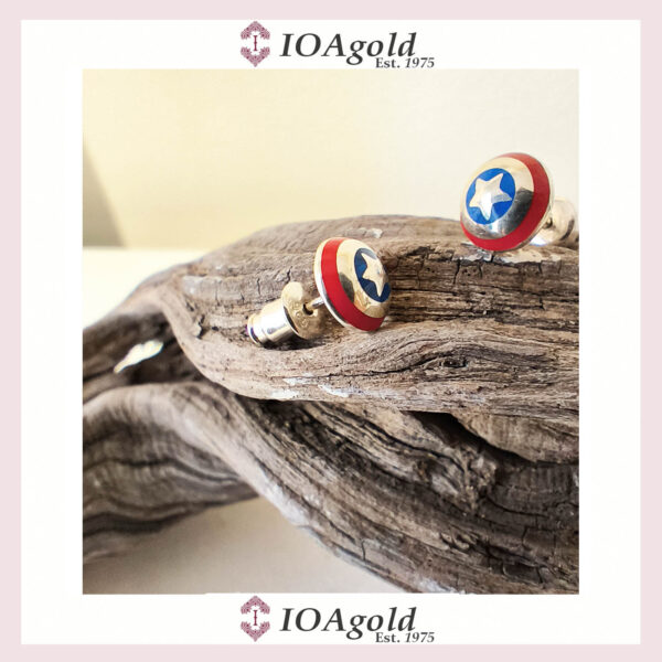 Captain America shield earrings