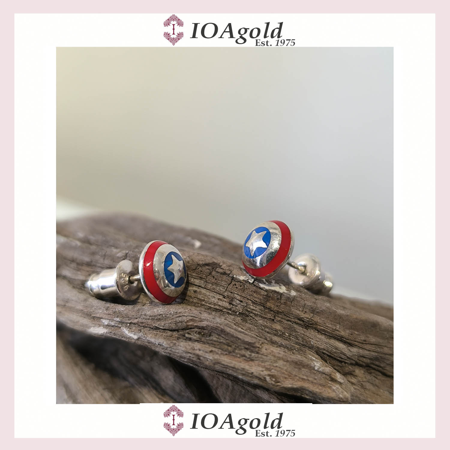 Captain America earrings b Captain America earrings b