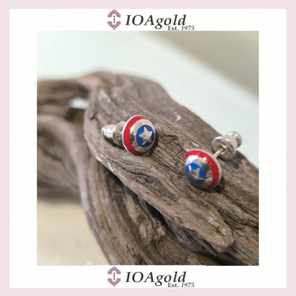 Captain America shield earrings