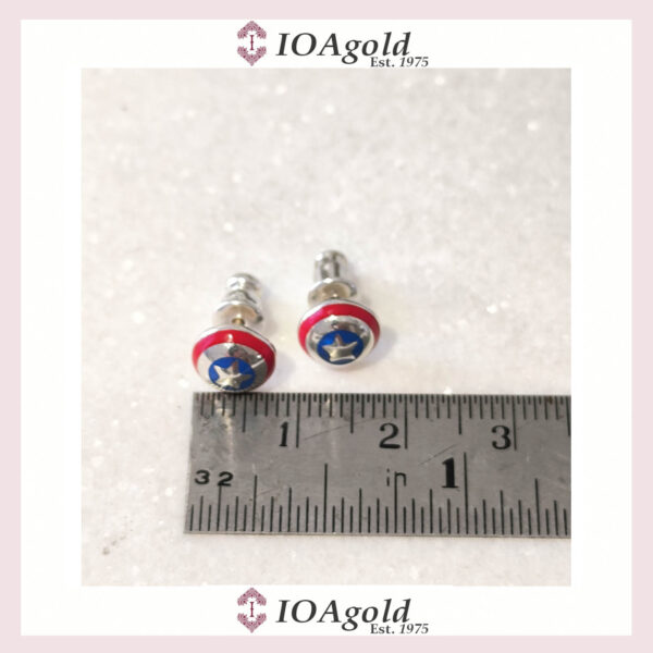 Captain America shield earrings