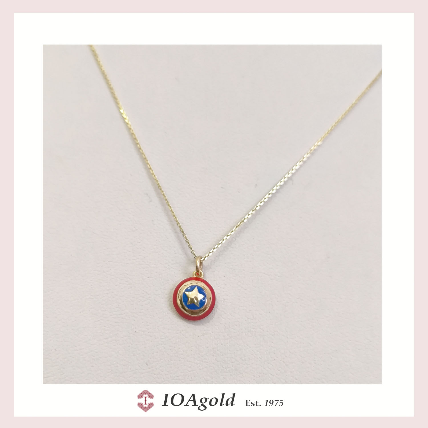 Captain America gold with gold chain b Captain America pendant gold with gold chain b