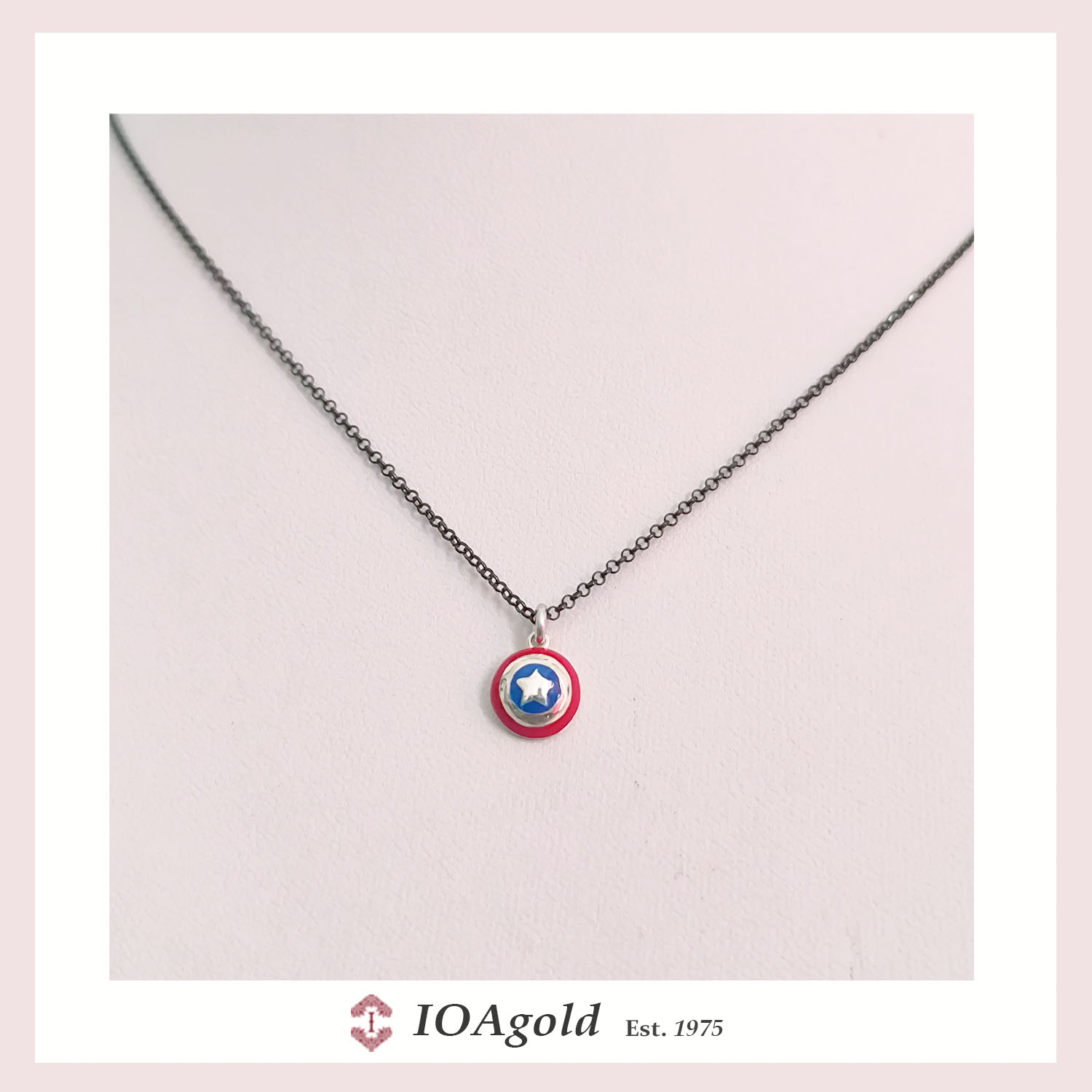 Captain America silver with black chain Captain America silver with black chain