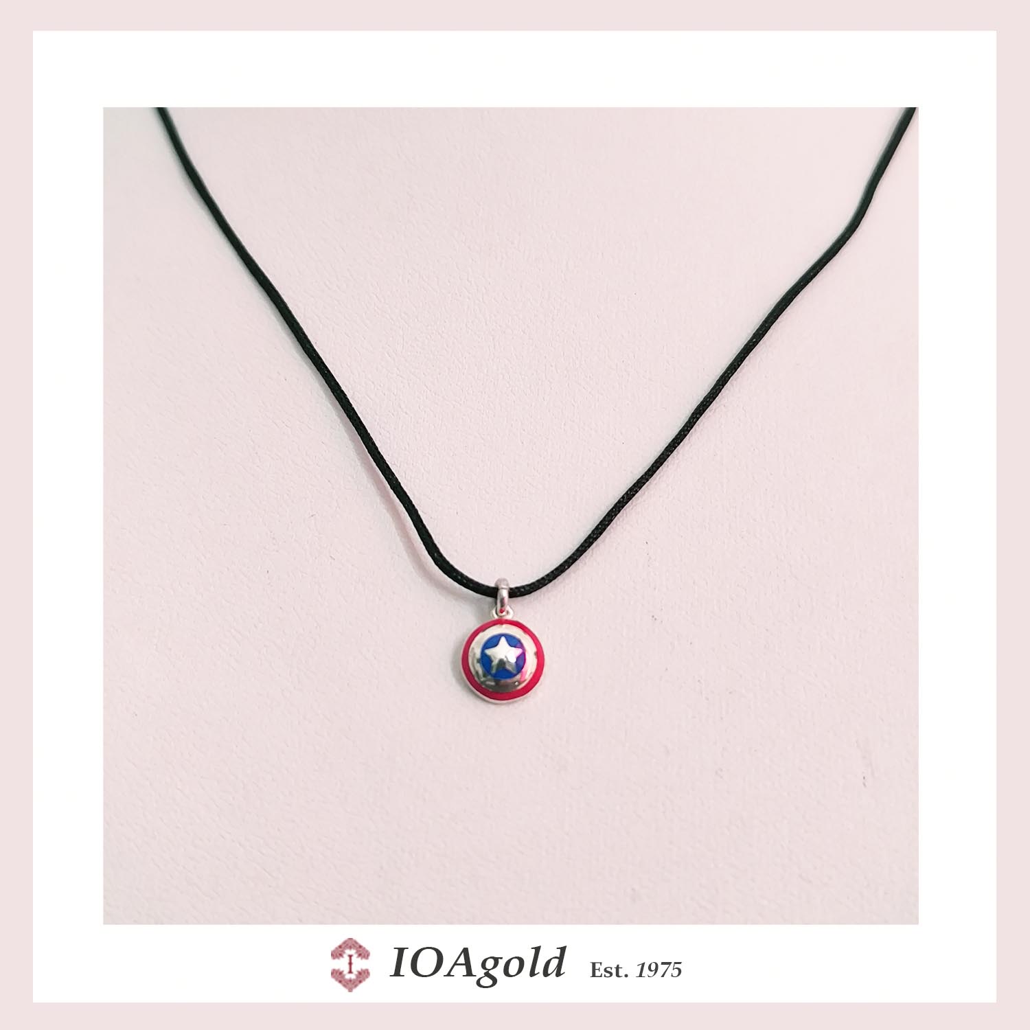 Captain America silver with cord captaina america silver pendant -synthetic cord