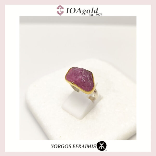 Ring with Tourmaline rough stone- EF.R.1.DA-3