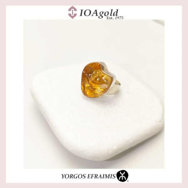 Ring with Citrine rough stone – EF.R.1.DA-4