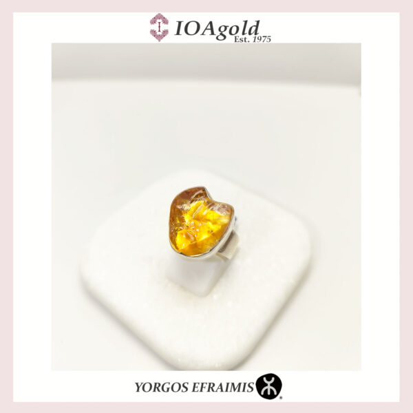 Ring with Citrine rough stone – EF.R.1.DA-4