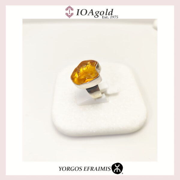 Ring with Citrine rough stone – EF.R.1.DA-4