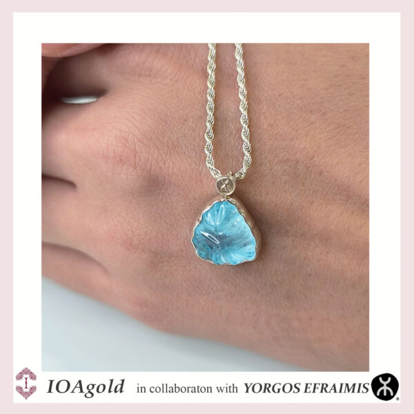 Blue Topaz stone silver pendant-efr.s.pend.BT3