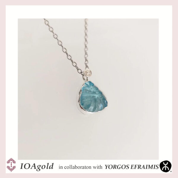 Blue Topaz stone silver pendant-efr.s.pend.BT3