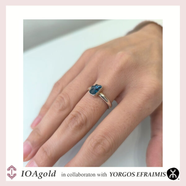 Silver ring Blue Topaz stone