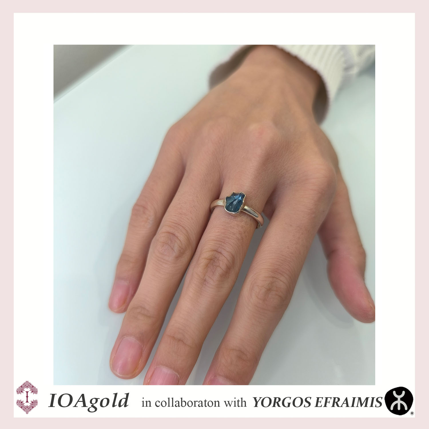 Efr- silver ring Blue topaz small b