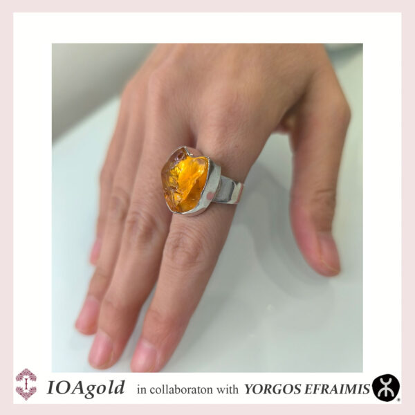 Ring with Citrine rough stone – EF.R.1.DA-4