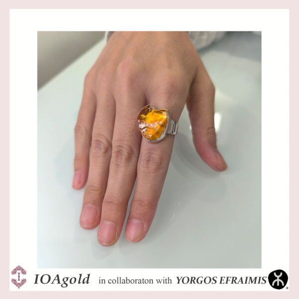 Ring with Citrine rough stone – EF.R.1.DA-4