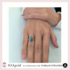 Efr- silver ring with gold 22k bezel Blue topaz