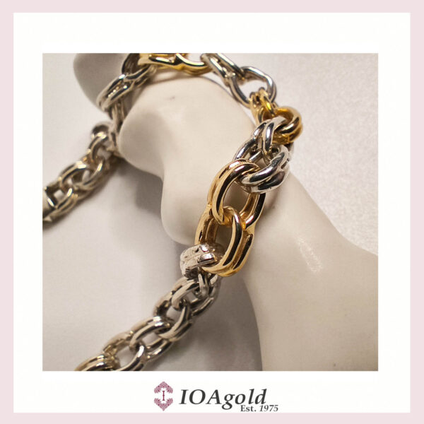 Garibaldi silver and gold14k bracelet with Oval links