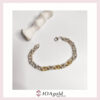 Garibaldi silver and Gold14k bracelet OVAL link polished c Garibaldi silver and Gold14k bracelet OVAL link polished c
