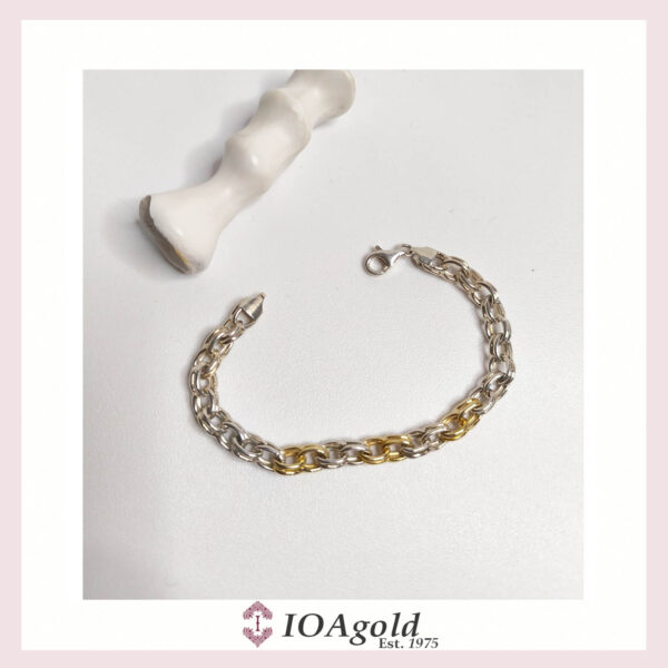 Garibaldi silver and gold14k bracelet with Oval links